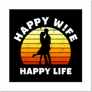 Happy Wife Happy Life Gift Posters and Art